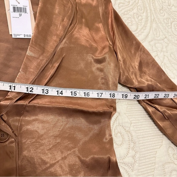 NWT Elie Tahari relaxed satin blazer jacket in walnut, size S - Picture 10 of 11